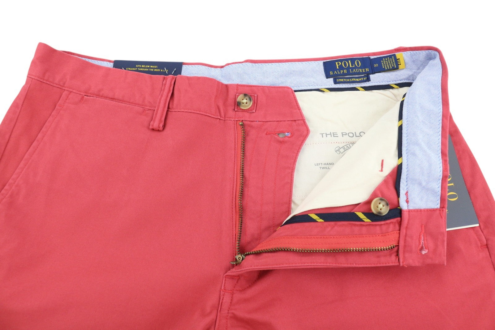 RALPH LAUREN Men's Shorts W32 Red Bedford Stretch Chino RRP150