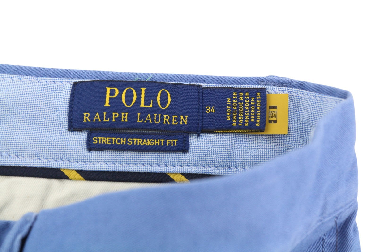 RALPH LAUREN Men's Shorts W34 Blue Stretch Chino Zip Fly RRP160