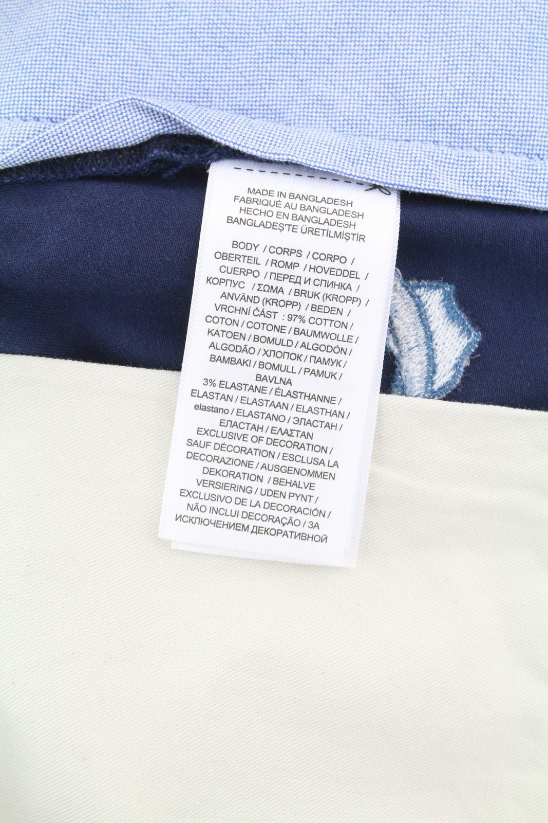 RALPH LAUREN Men's Shorts W31 Navy Stretch Chino Embroidered