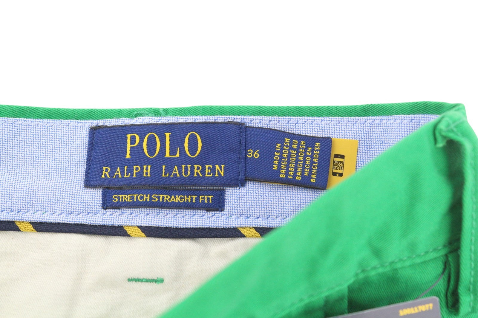 RALPH LAUREN Men's Shorts W36 Green Stretch Chino Zip Fly RRP180