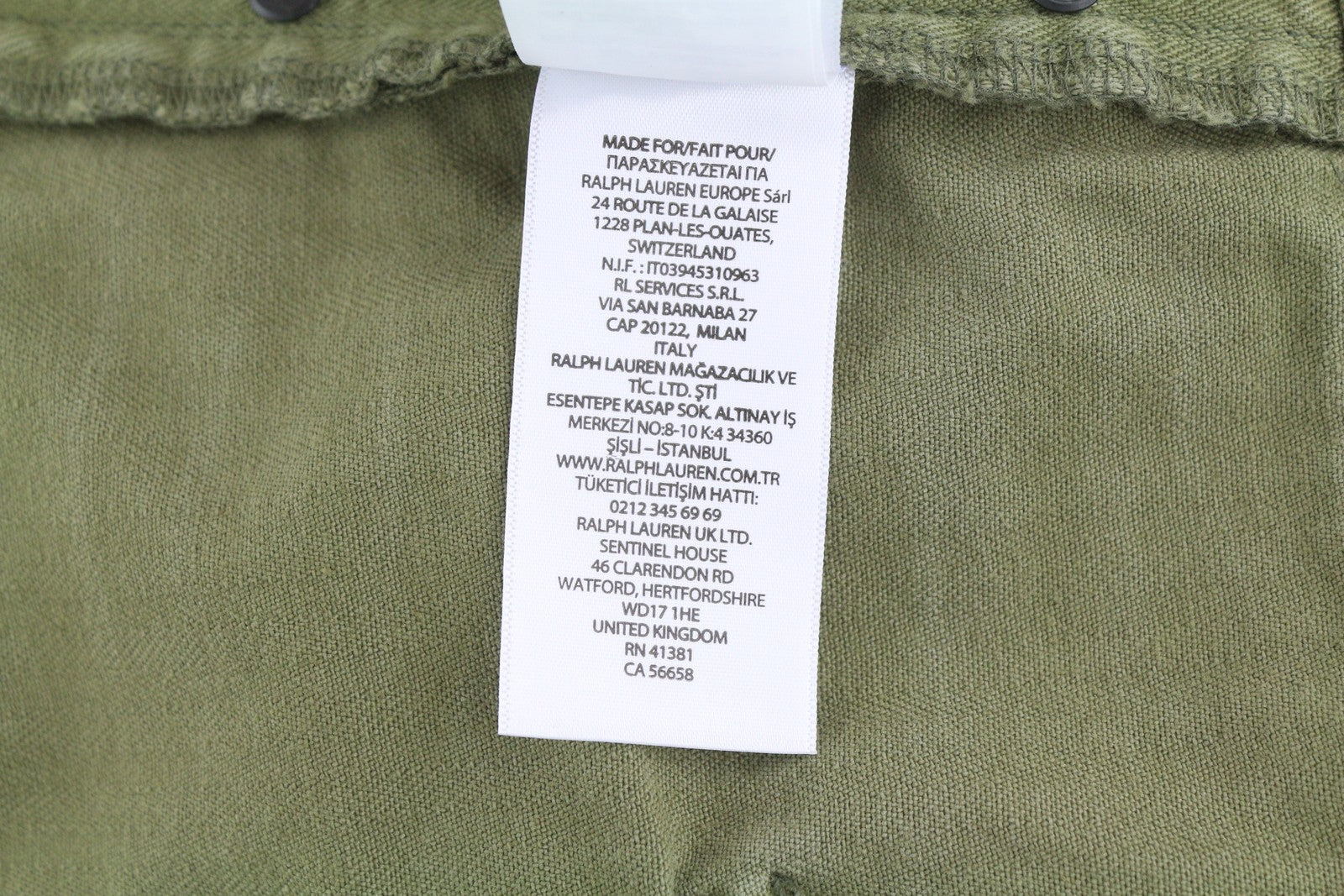 RALPH LAUREN Men's Shorts W36 Washed Green Straight Button Fly RRP190