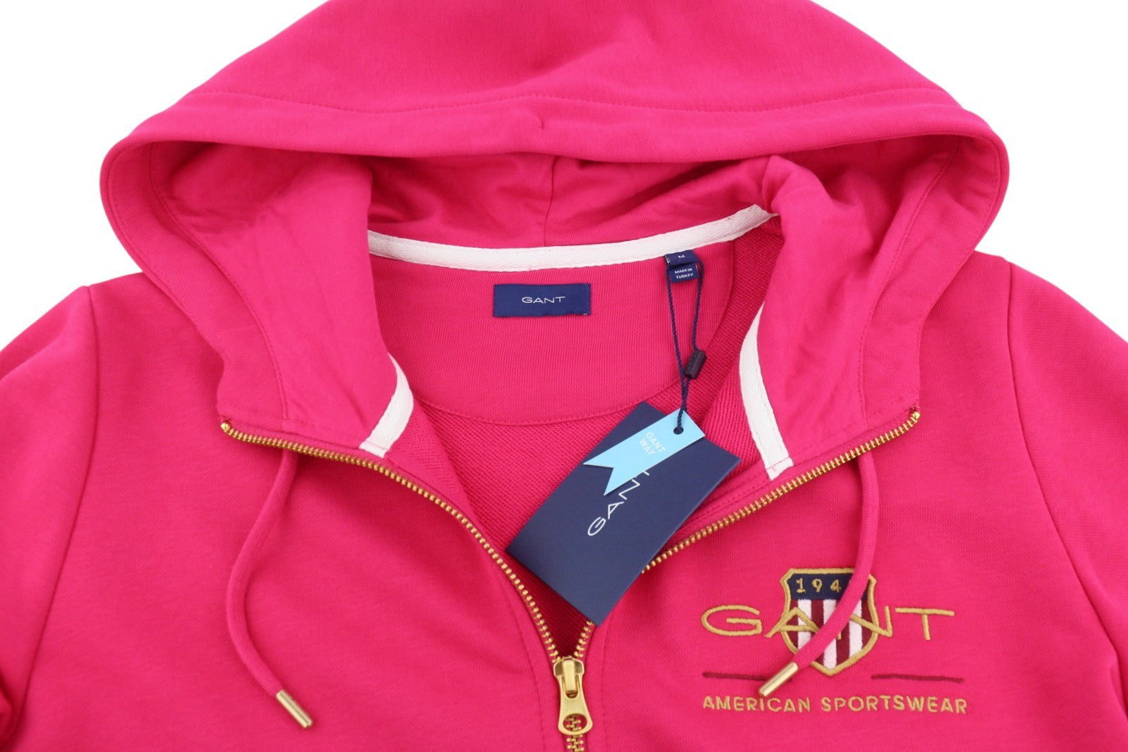 GANT Archive Shield Full Zip Women Hoodie M Love Potion Embroidered Logo RRP160