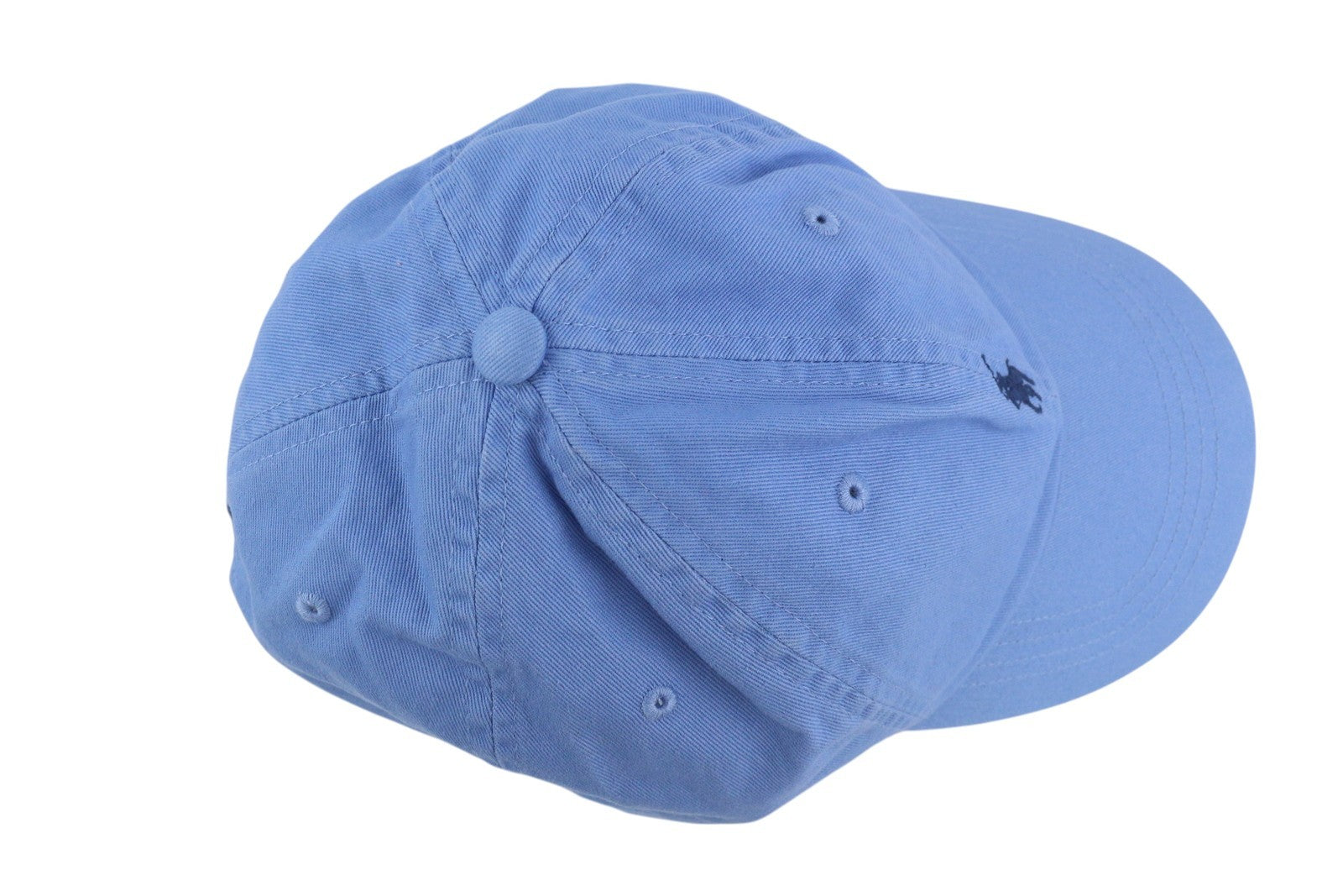 RALPH LAUREN Men Cap 59 CM Blue Cotton Baseball Embroidered Logo