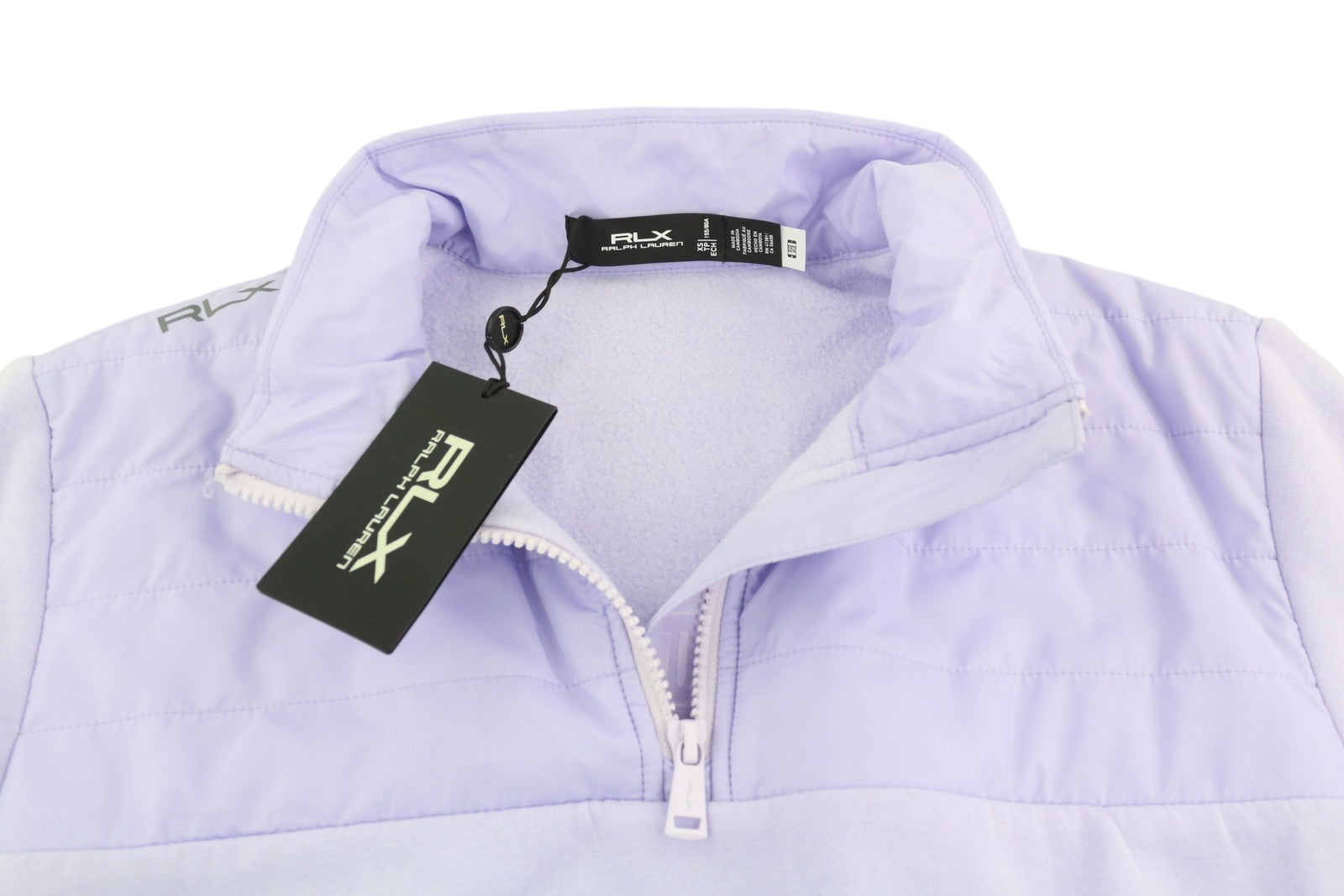 RLX RALPH LAUREN Golf Women Sweatshirt XS Purple Quilted Hybrid Zip Pull On