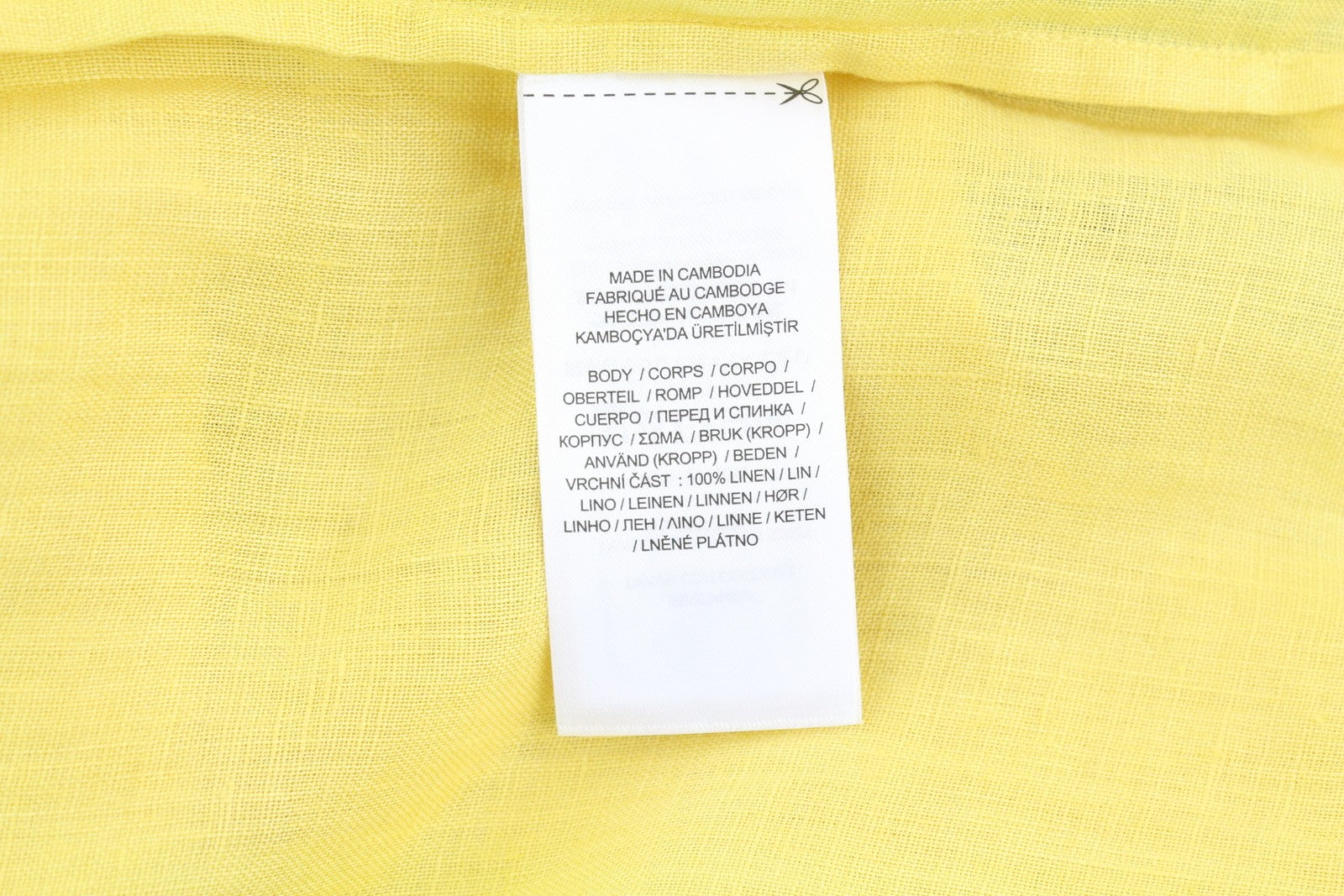 LAUREN RALPH LAUREN Women Shirt XS Yellow Linen Short Sleeve Buttoned Spread