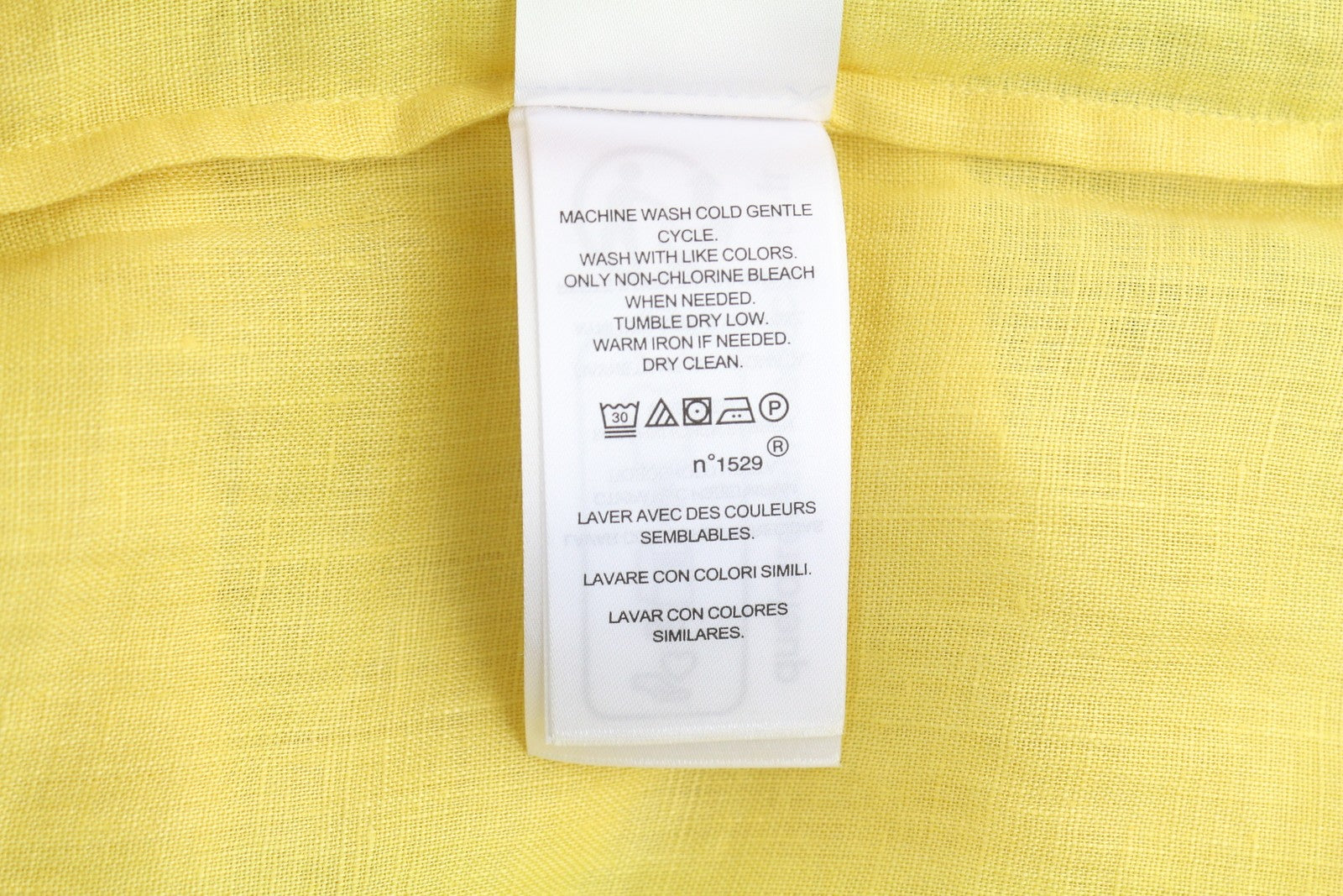 LAUREN RALPH LAUREN Women Shirt L Yellow Linen Short Sleeve Buttoned Spread