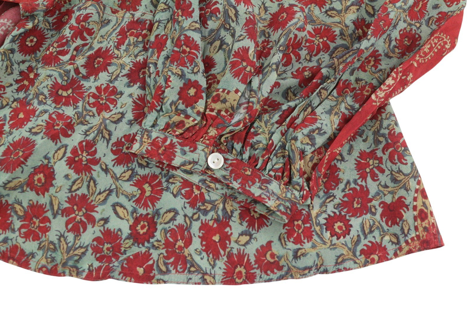 RALPH LAUREN Women Blouse XL Floral Print Crepe Long Sleeve Wrap RRP339