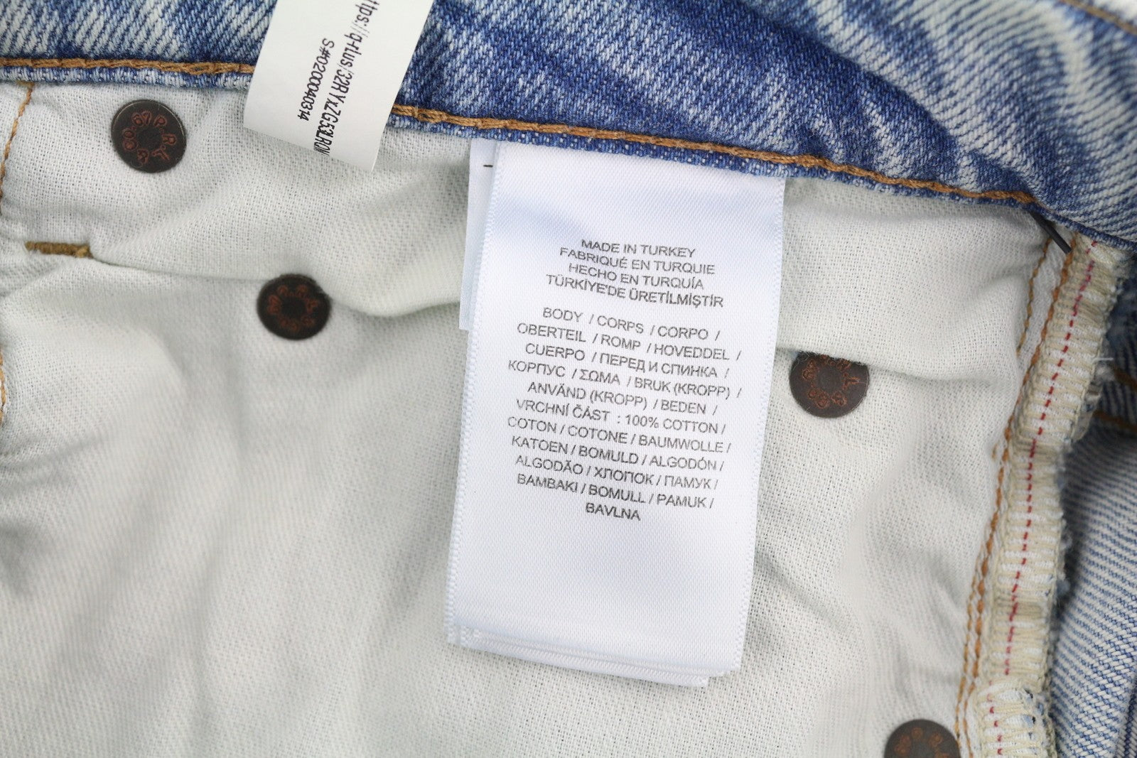 RALPH LAUREN Women Jeans W26 Painted Blue Relaxed Straight Crop