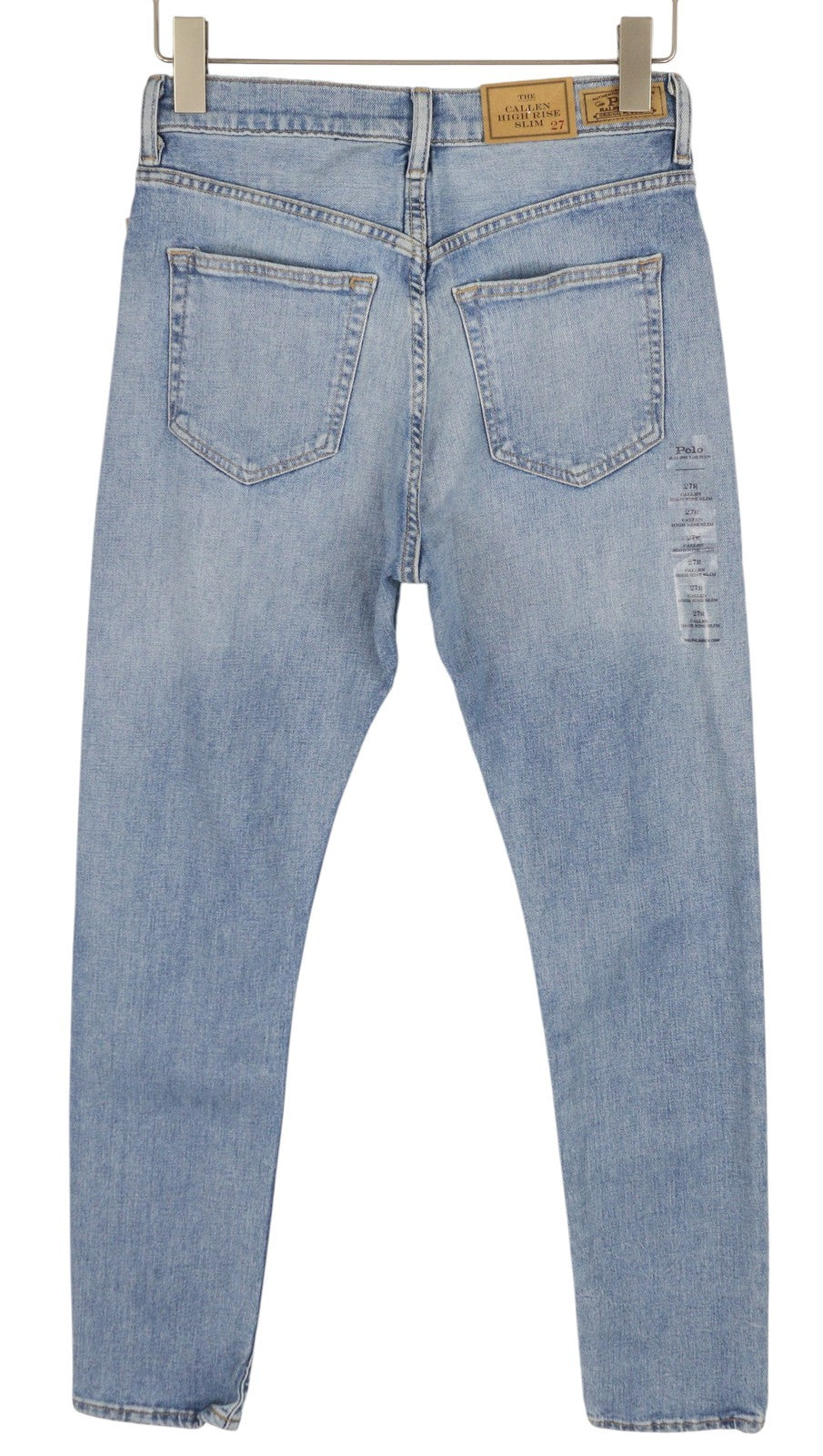 RALPH LAUREN Callen Women Jeans W27 Washed Blue High Rise Slim Button