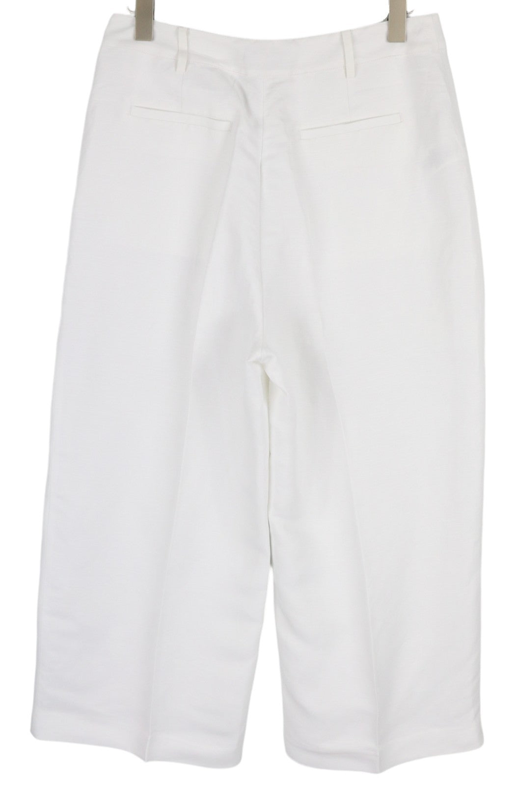 LAUREN RALPH LAUREN Women Trousers W29 White Linen Blend Cropped Flared RRP279