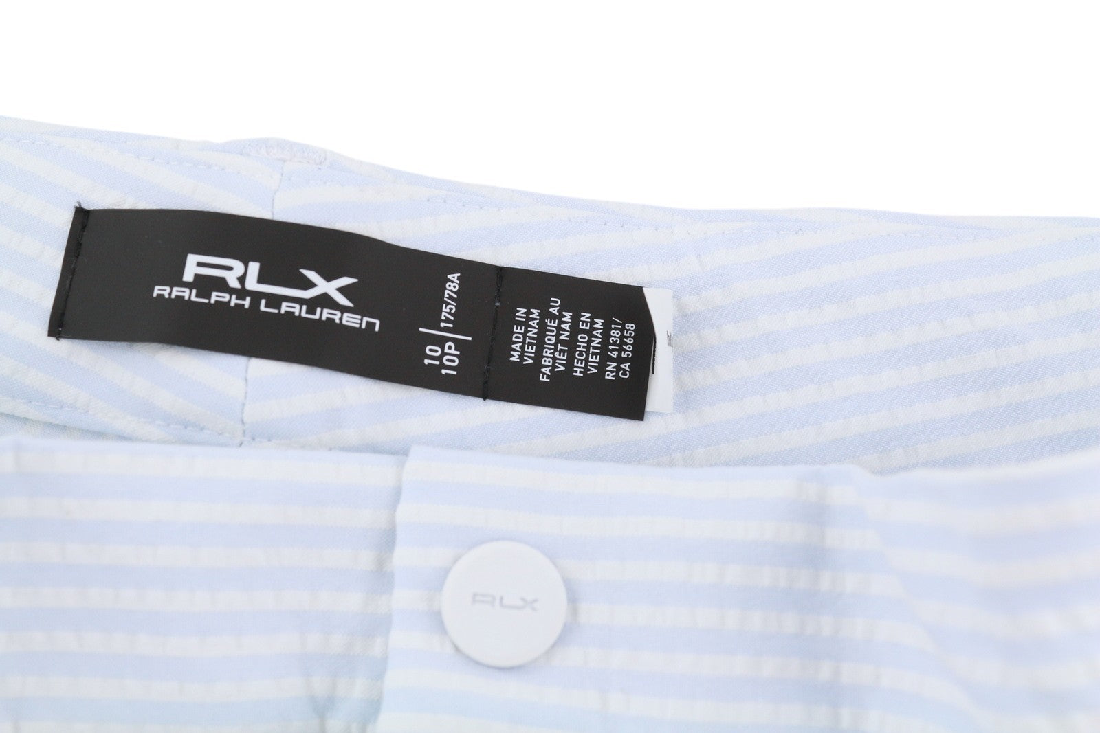 RLX RALPH LAUREN Golf Women Trousers W28 Blue Striped Slim Seersucker RRP209