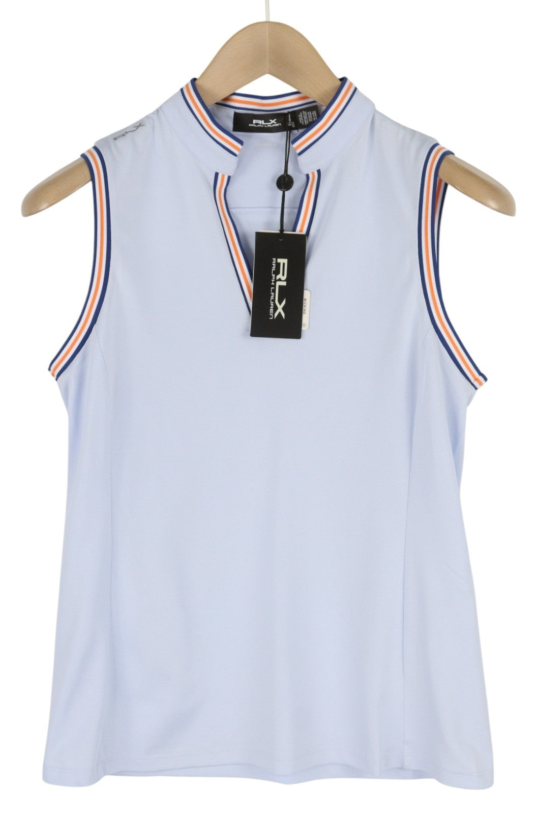 RLX RALPH LAUREN Golf Women T-Shirt XS Blue Sleeveless V-Neck Tailored RRP125