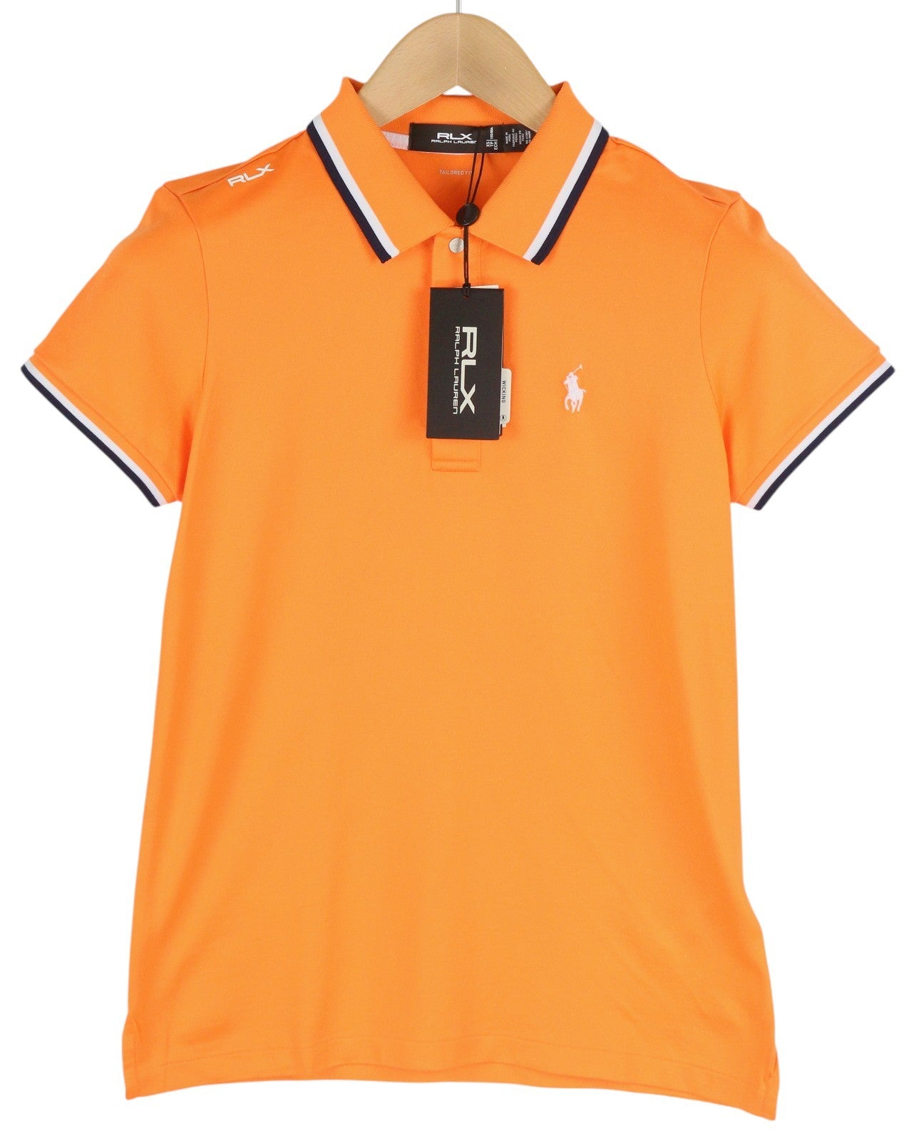 RLX RALPH LAUREN Golf Women T-Shirt XS Orange Short Sleeve Polo Wicking RRP140