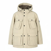 GANT Padded D2 Short Parka Men Jacket M Dry Sand Patch Pockets Hooded RRP395