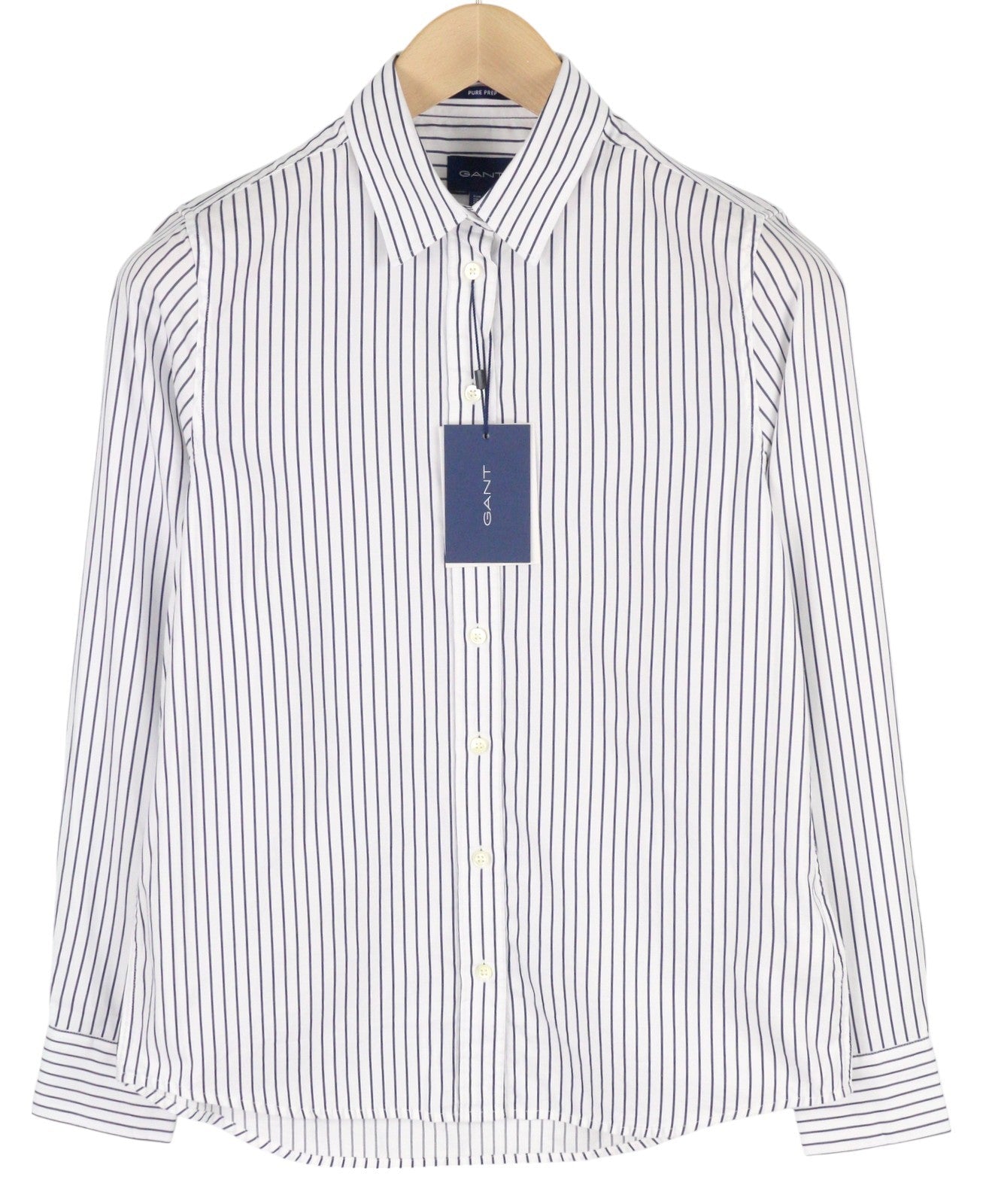 GANT PP Dobby Stripe Women Shirt EU34 Button-Up Spread Neck Long Sleeve Classic