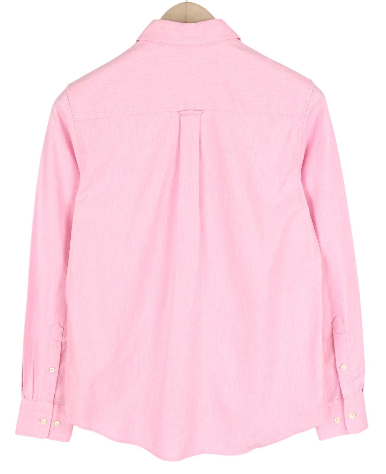 GANT Melange Flannel Women Shirt EU34 Pink Spread Neck Button-Up Casual Logo