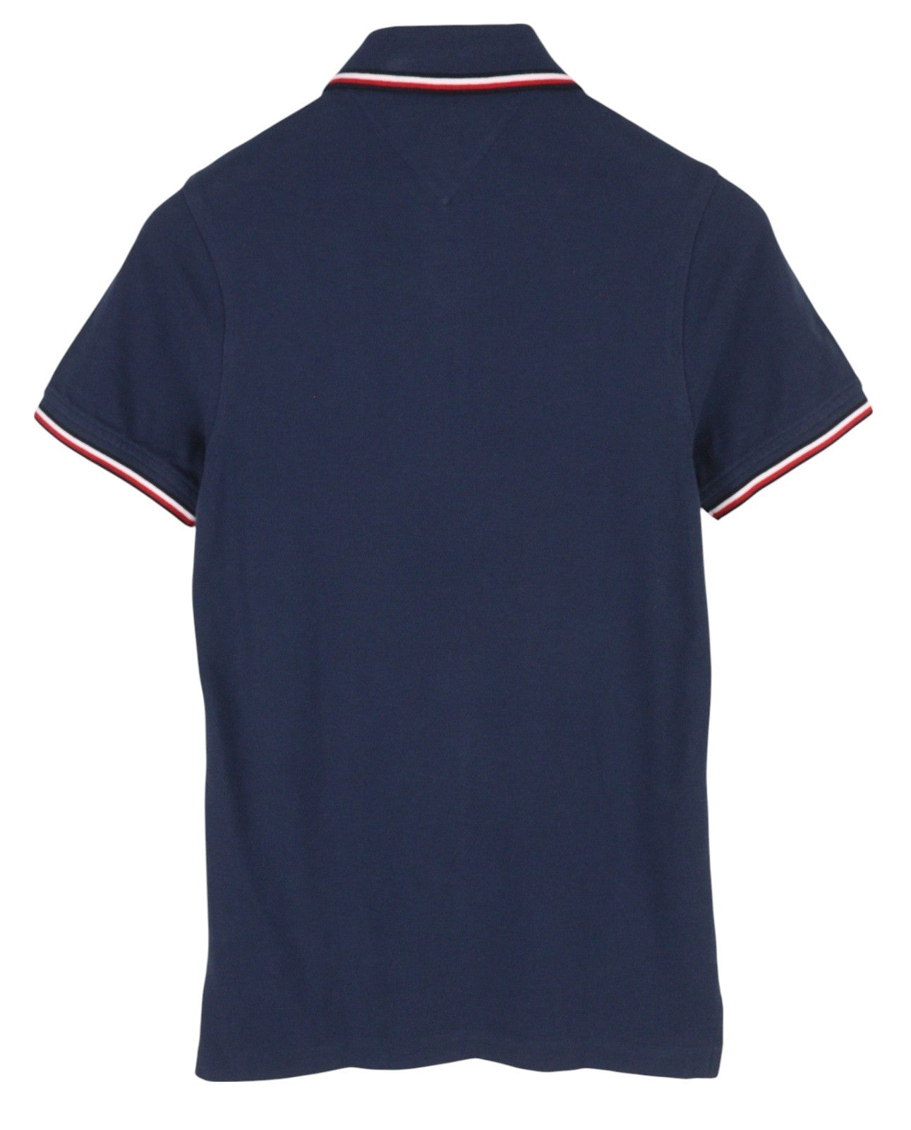 TOMMY HILFIGER Tipped SL Blue Men T-Shirt XS Organic Cotton Polo Slim