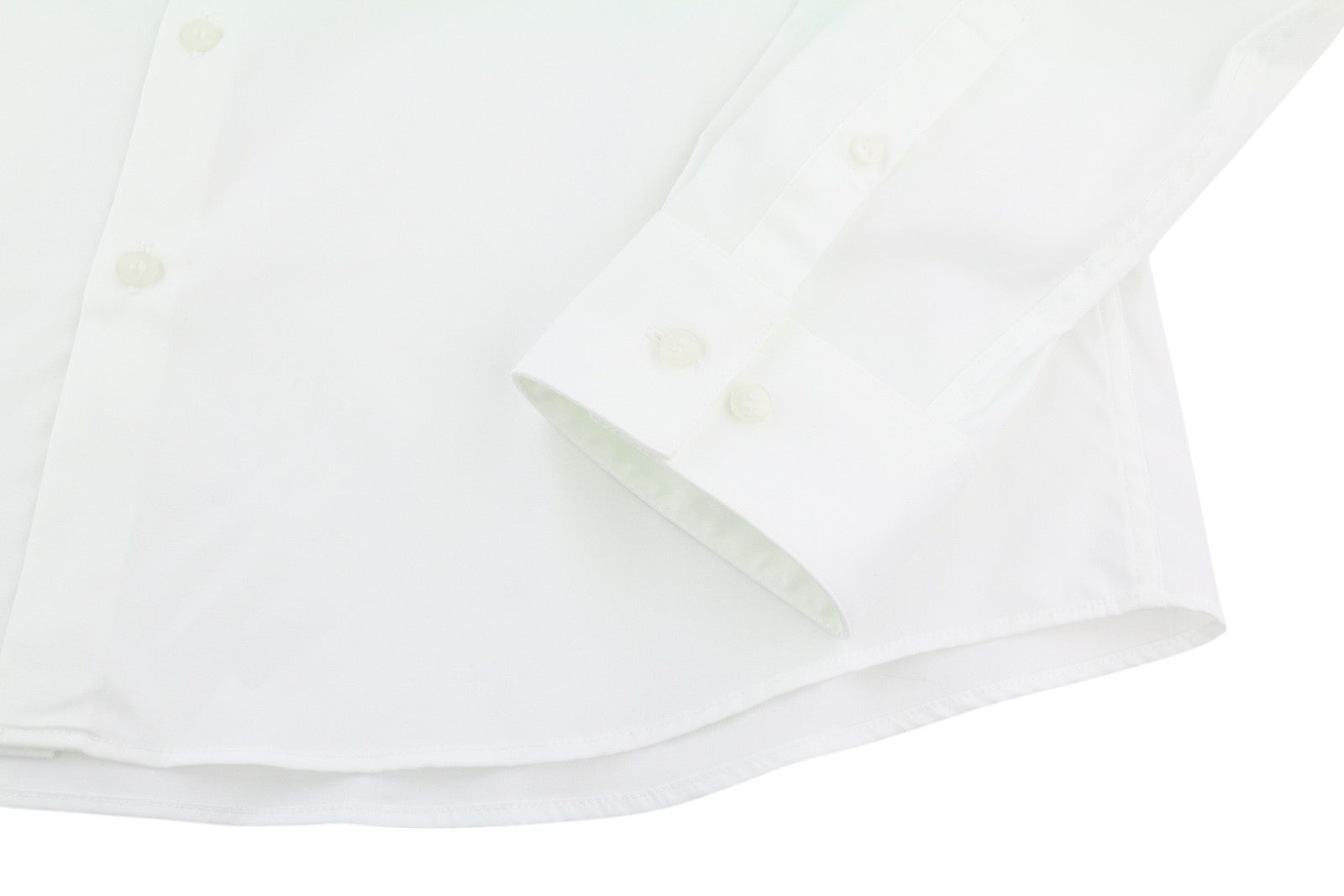 CALVIN KLEIN Poplin Stretch Slim Men Shirt L White Spread Neck Button-Up Formal