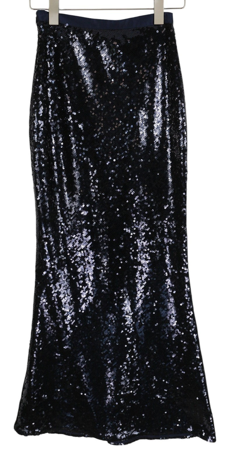 GANT Full Length Sequin Women Skirt EU34 Dark Blue Shiny Lined Zip Fly Fitted