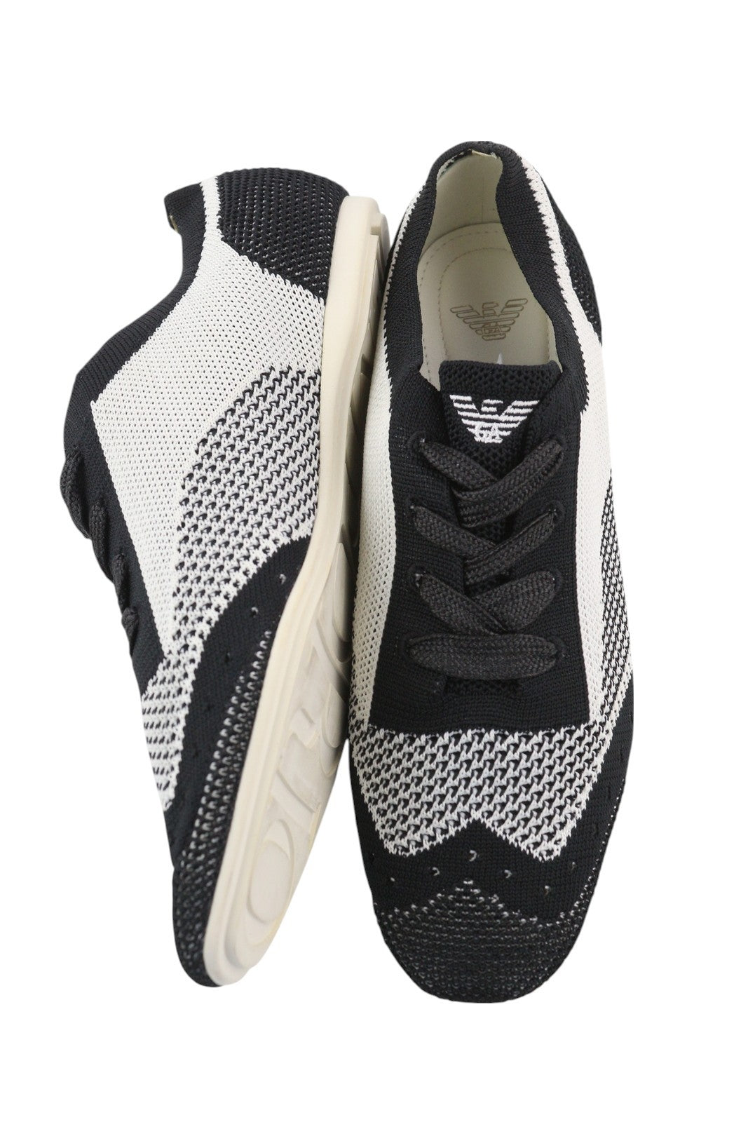 EMPORIO ARMANI Women Sneakers EU37 Low Top Knitted Lace Up Trainers RRP270