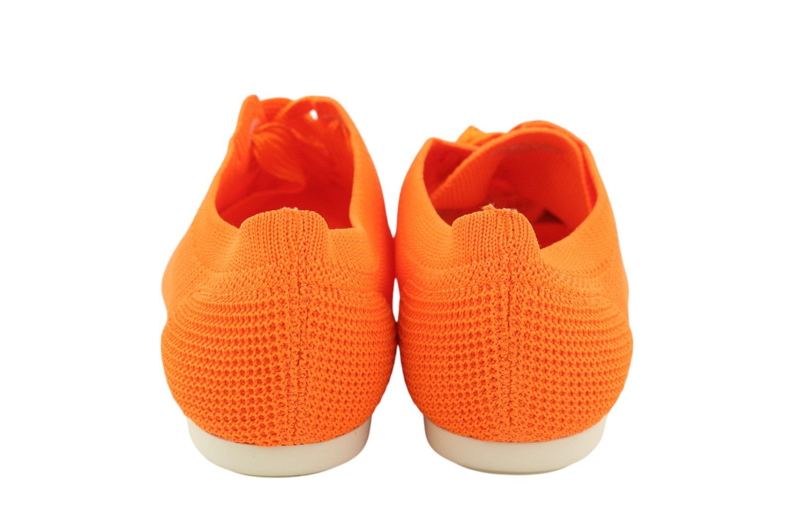 EMPORIO ARMANI X3C148 Women Sneakers EU37 Orange Knitted Lace Up Low Top
