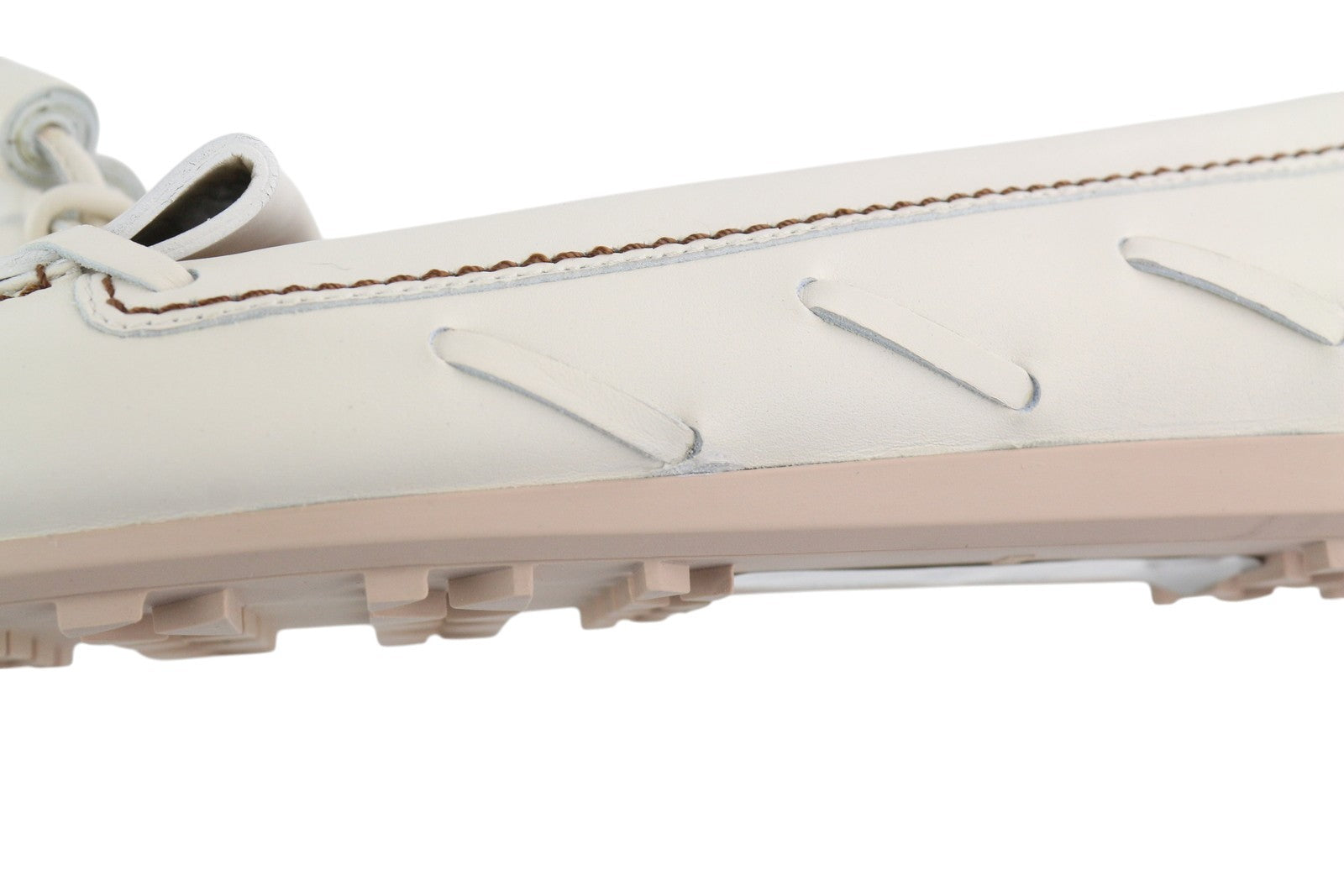 EMPORIO ARMANI X3B043 Women Flats EU37 Off White Calf Leather Driver RRP289