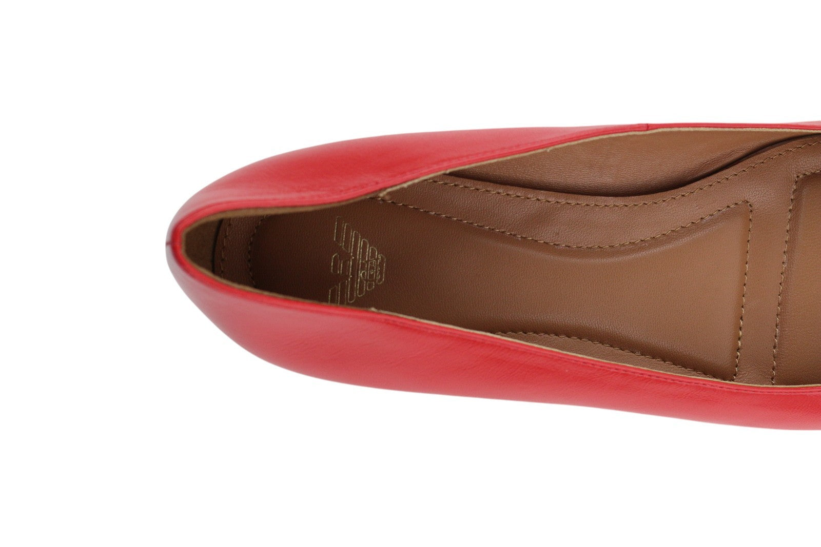EMPORIO ARMANI X3D232 Women Flats EU37 Red Leather Bow Ballerina Slip On