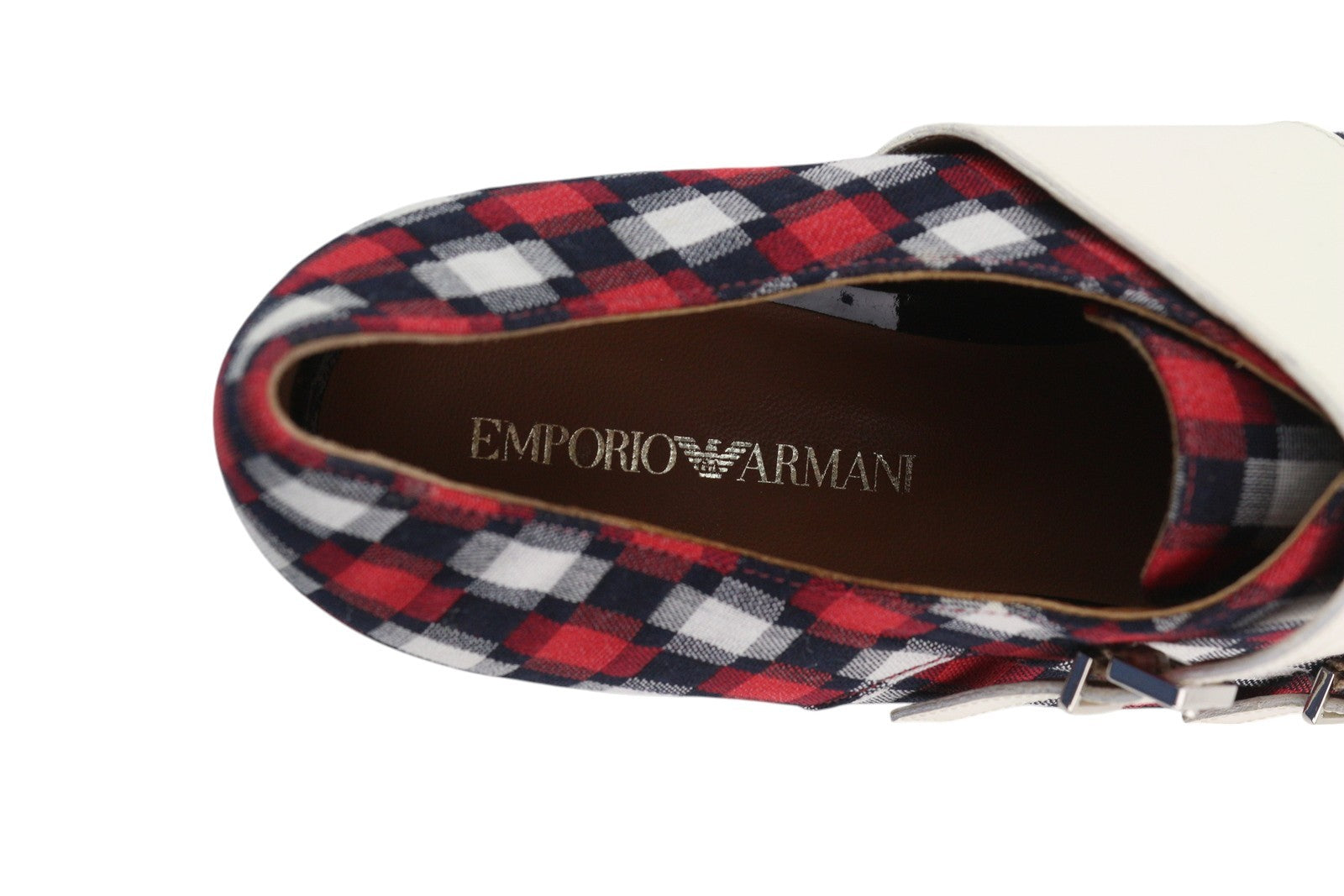 EMPORIO ARMANI X3L037 Women's Plaid Double Monk Shoes EU37 Multicolour