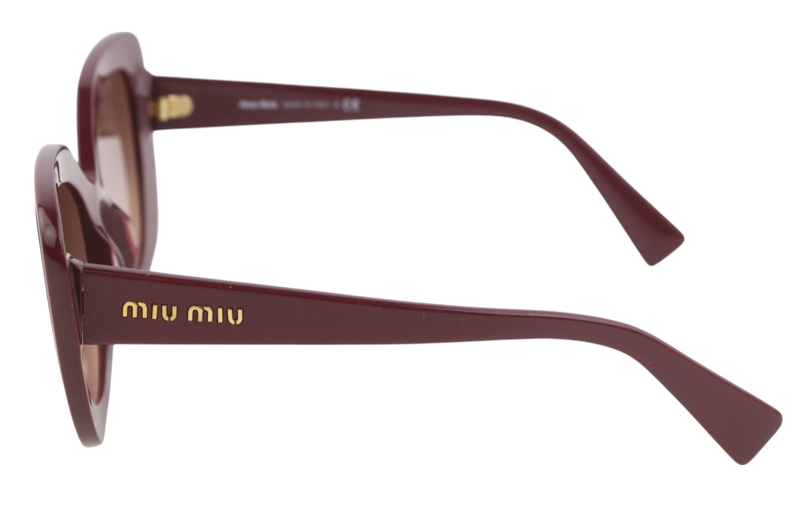 MIU MIU 06X Women's Burgundy Square Sunglasses OS Tinted Logo