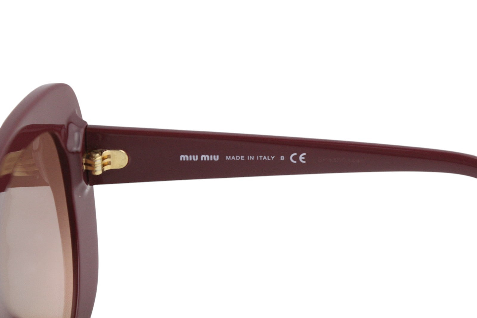 MIU MIU 06X Women's Burgundy Square Sunglasses OS Tinted Logo