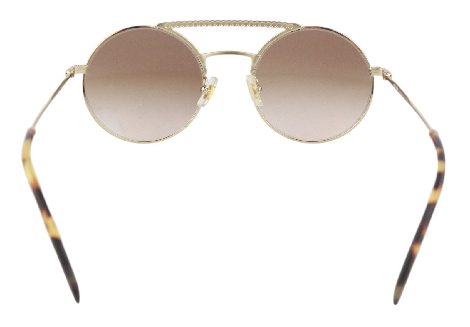MIU MIU 52V Women's Gold Tone Oval Sunglasses OS Rhinestone Detail