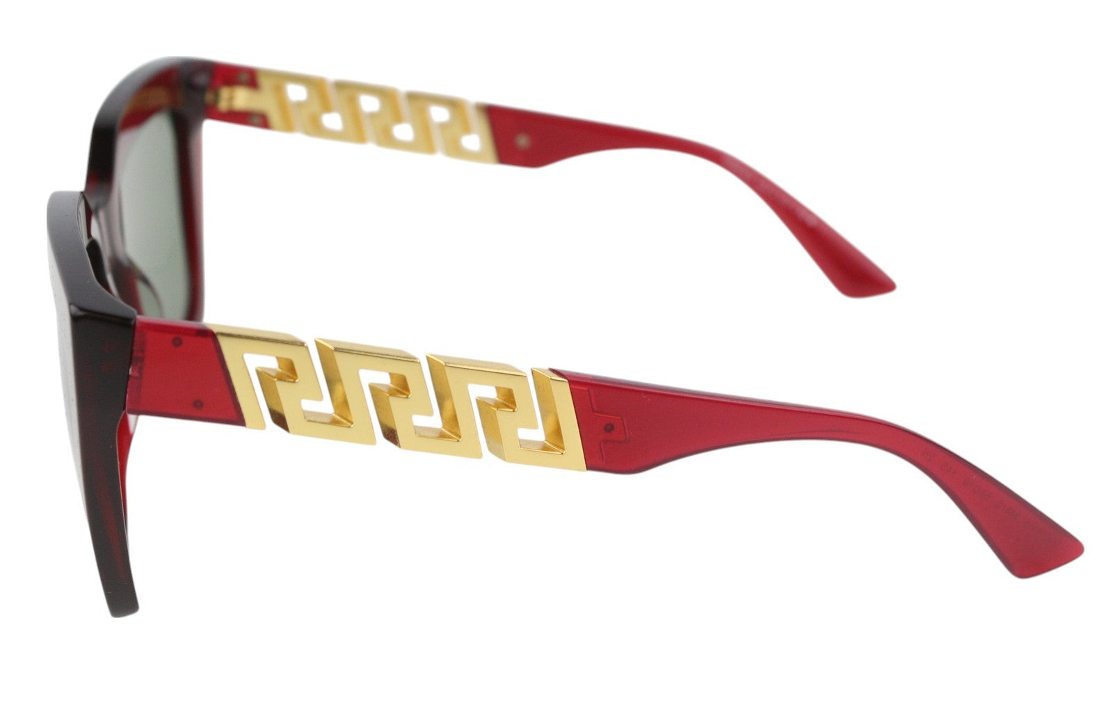 VERSACE 4418 Women's Red Square Sunglasses OS Gold Tone Accents