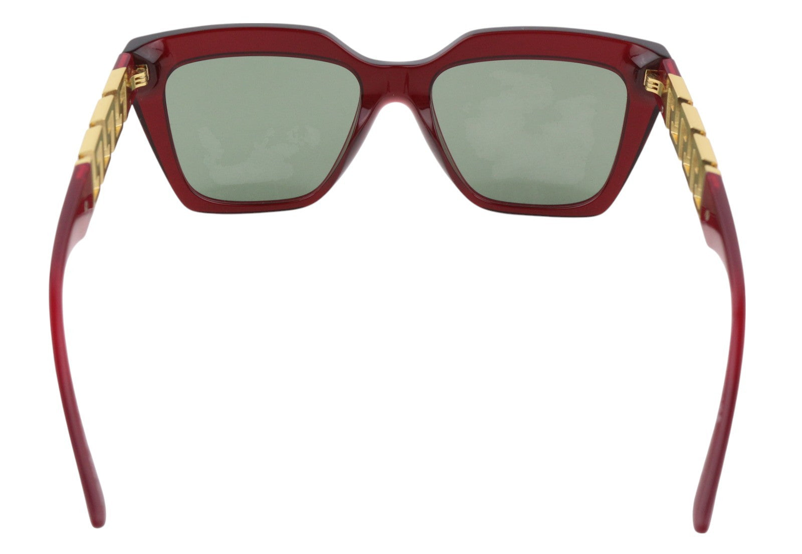 VERSACE 4418 Women's Red Square Sunglasses OS Gold Tone Accents