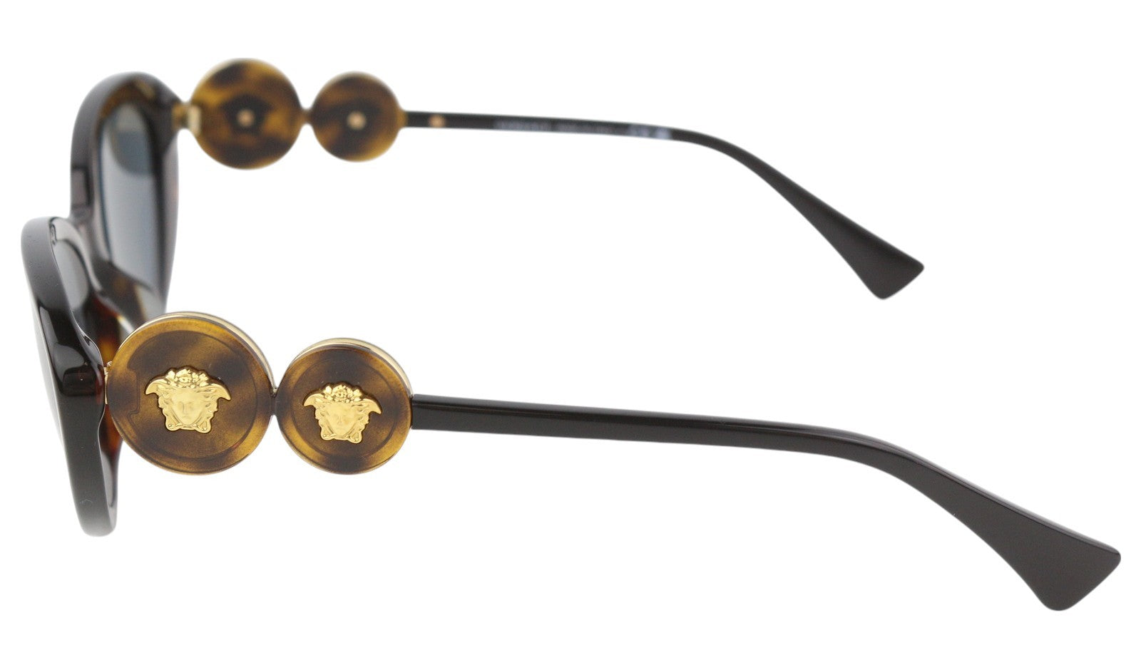 VERSACE 4433 Women's Dark Brown Cat Eye Sunglasses OS Animal Print