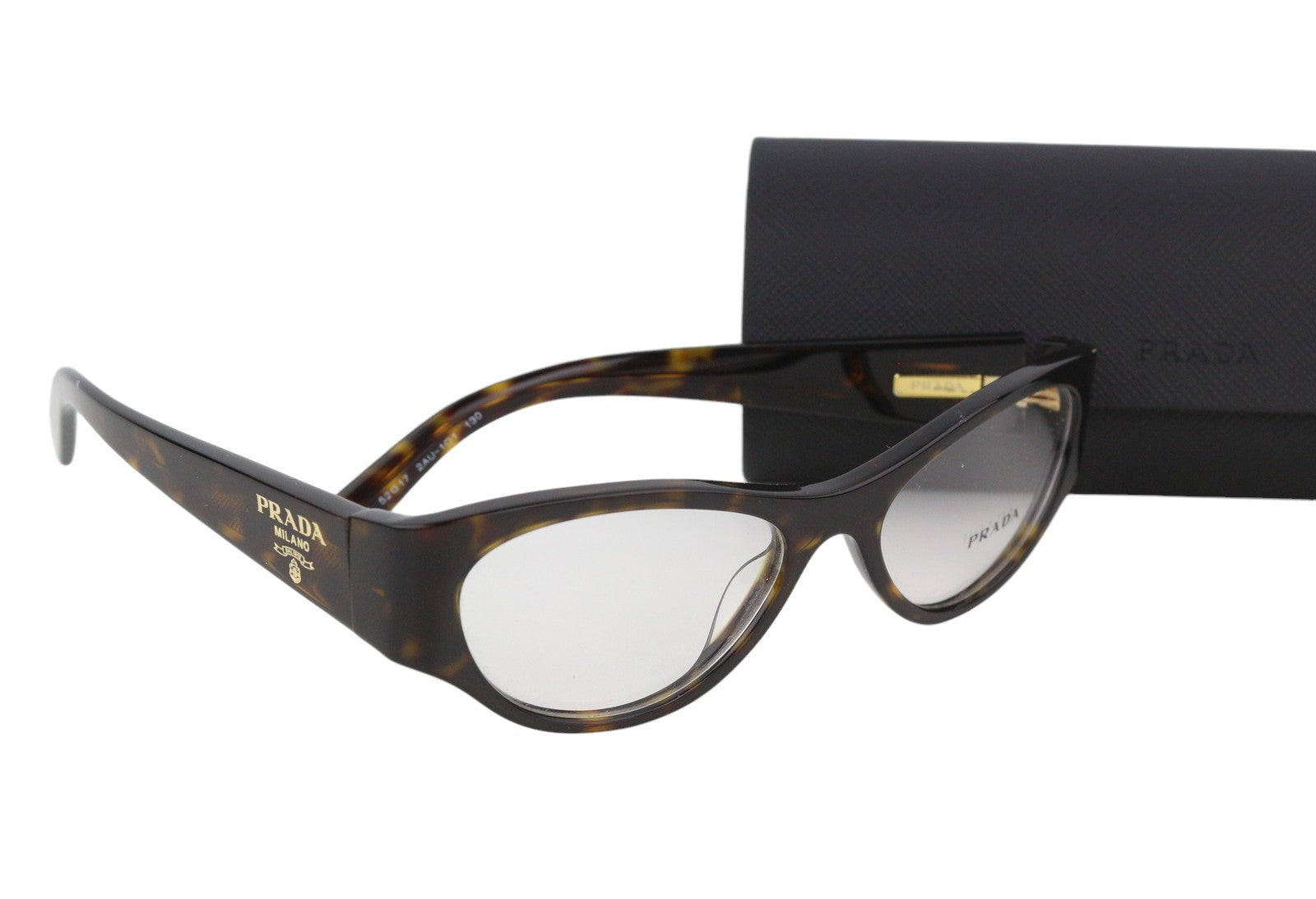 PRADA 0PR06ZV Women's Brown Cat Eye Eyeglasses OS Animal Print Frame