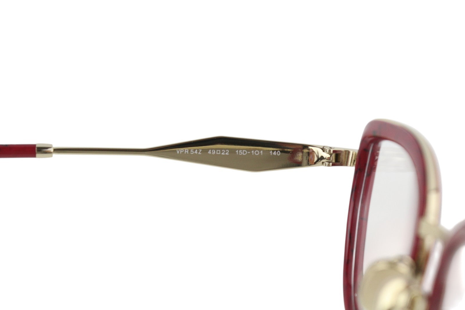 PRADA 0PR54ZV Women's Red Marble Eyeglasses OS Gold Tone Frame