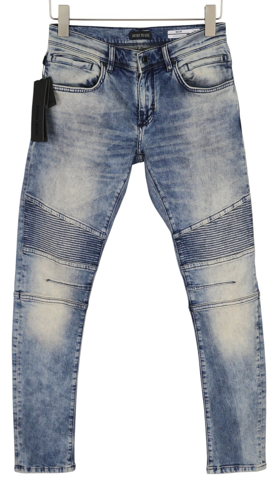 ANTONY MORATO Racer Men's Jeans W28 Washed Blue Super Skinny Stretch