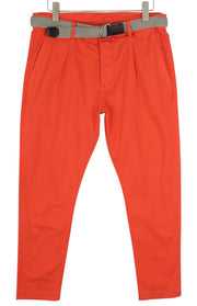 ANTONY MORATO Men's Red Chino Trousers W34 Carrot Fit Pleated Belted