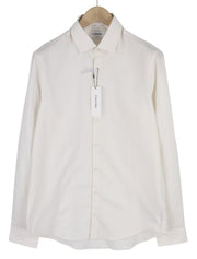 CALVIN KLEIN Tructure Solid Men's White Formal Shirt L Cutaway Collar
