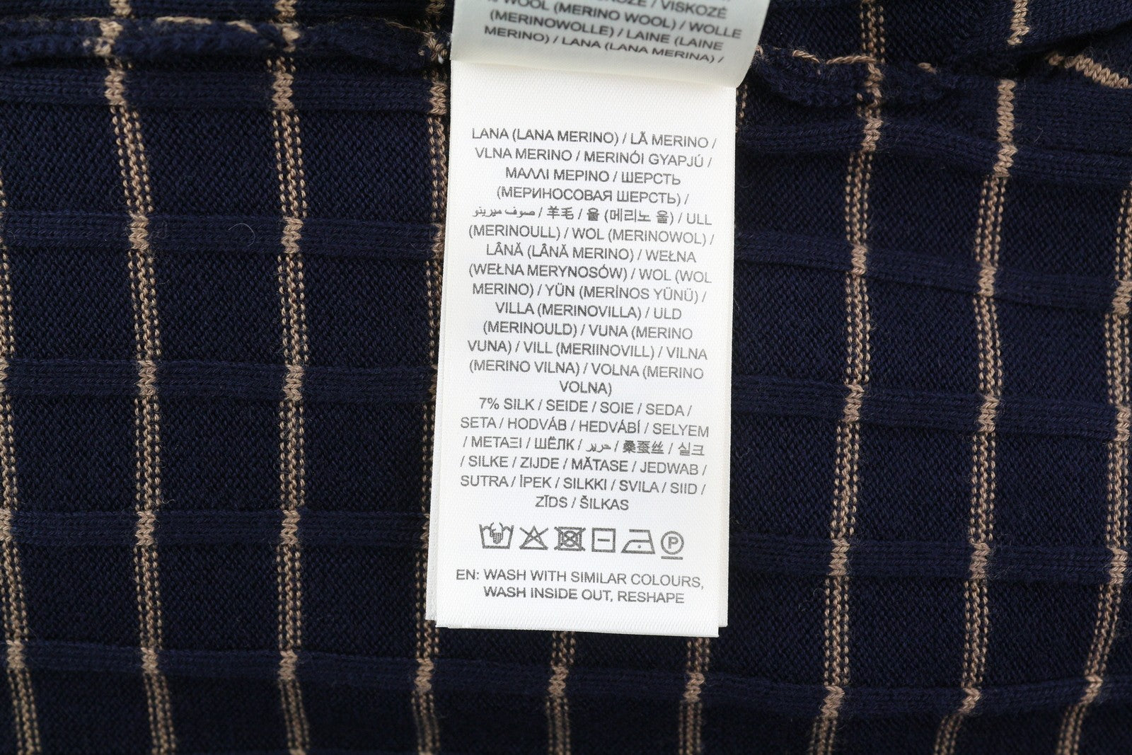 GANT Stripe Rib Knit Women's Jumper S Dark Blue Merino Silk Blend