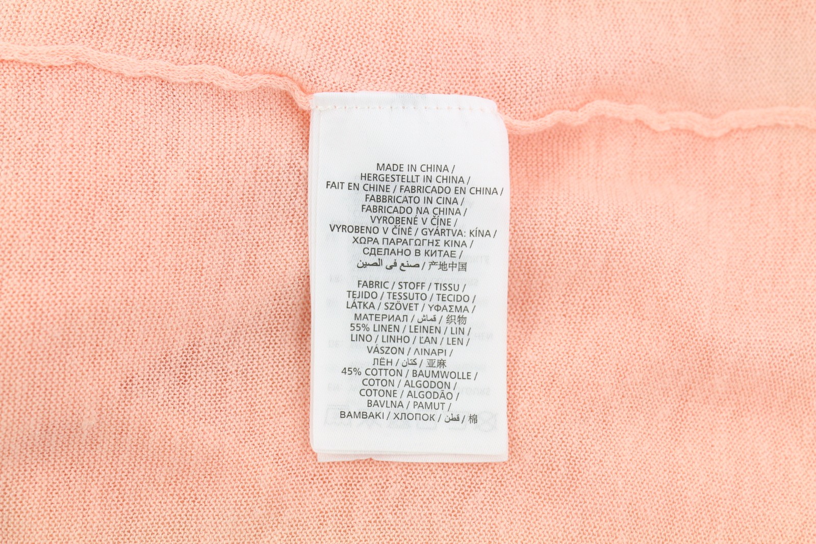 GANT Women's Peach Linen Blend Cardigan S Fine Knit V-Neck Button Jumper