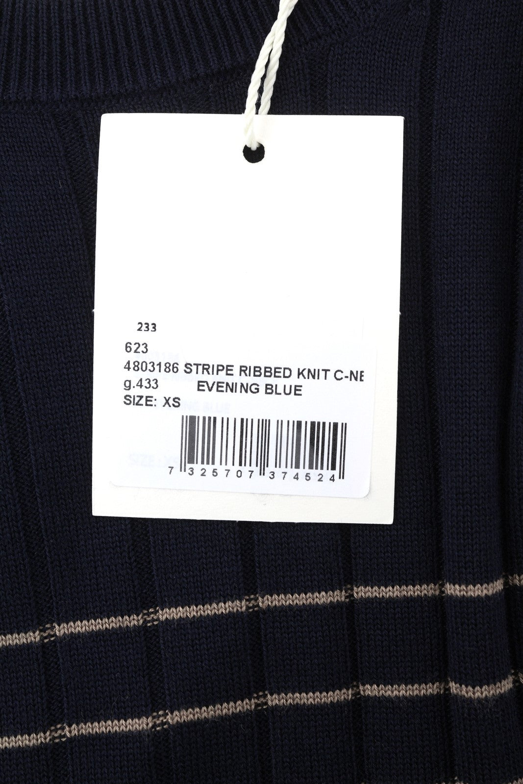 GANT Stripe Rib Knit Women's Jumper XS Blue Merino Silk Blend