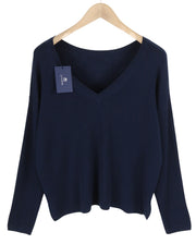 GANT V Back Women's Oversized Merino Jumper S Dark Blue Knit