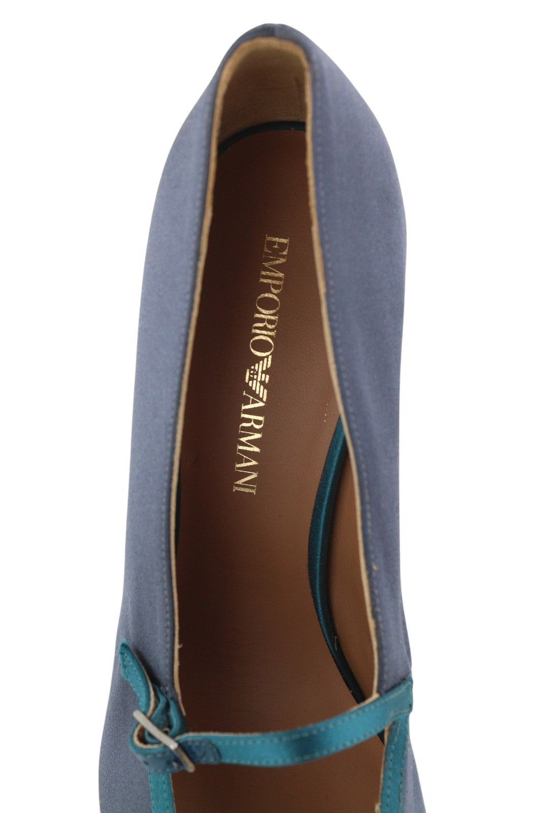 EMPORIO ARMANI X3E392 Women's Dark Blue Heels EU37 Pointed Toe Buckle