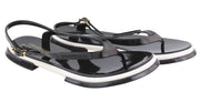 EMPORIO ARMANI Women's Black Jelly Sandals EU37 Thong Slingback Logo