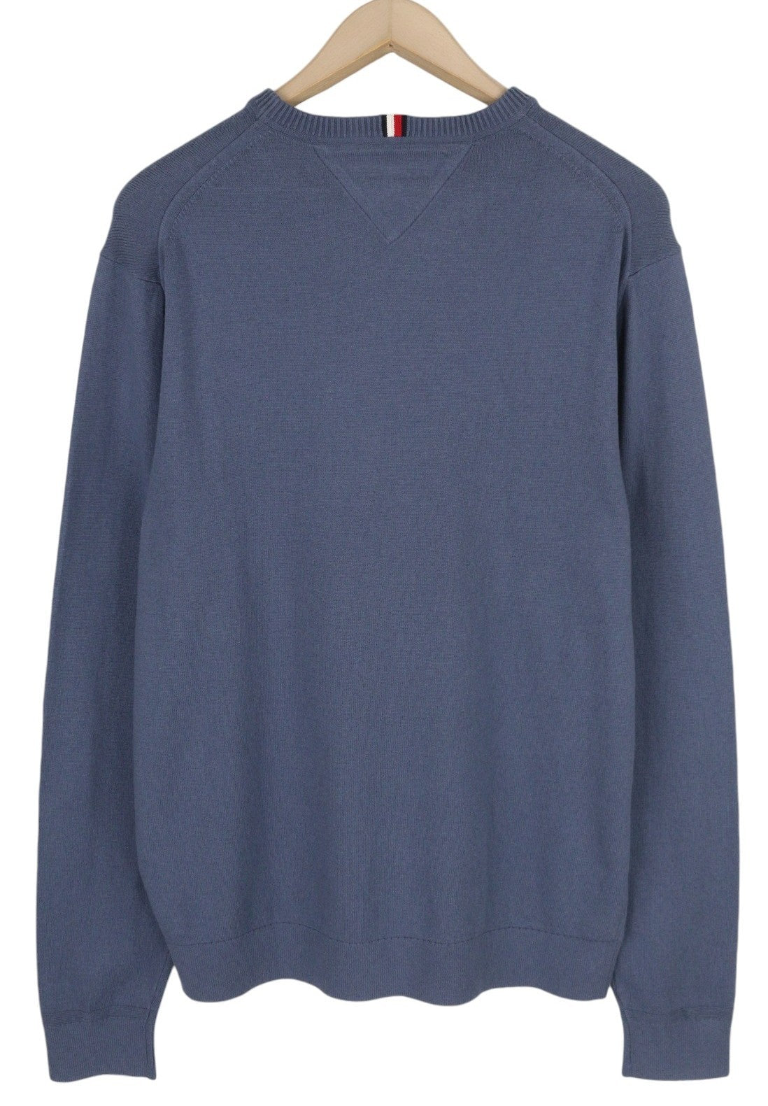 TOMMY HILFIGER Men's Blue Knit Jumper 2XL Cashmere Blend V-Neck Pullover