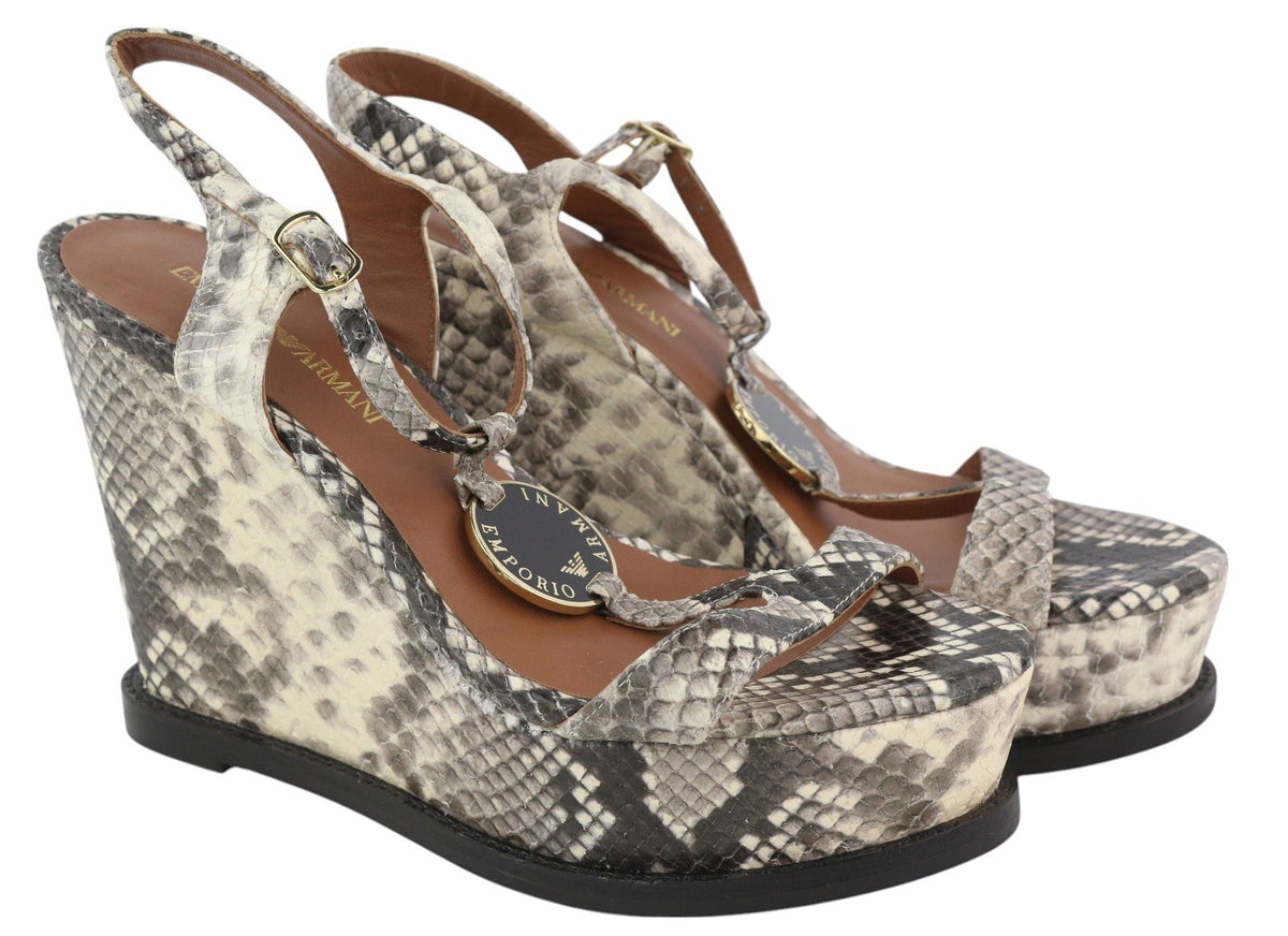 Grey Leather Sandals