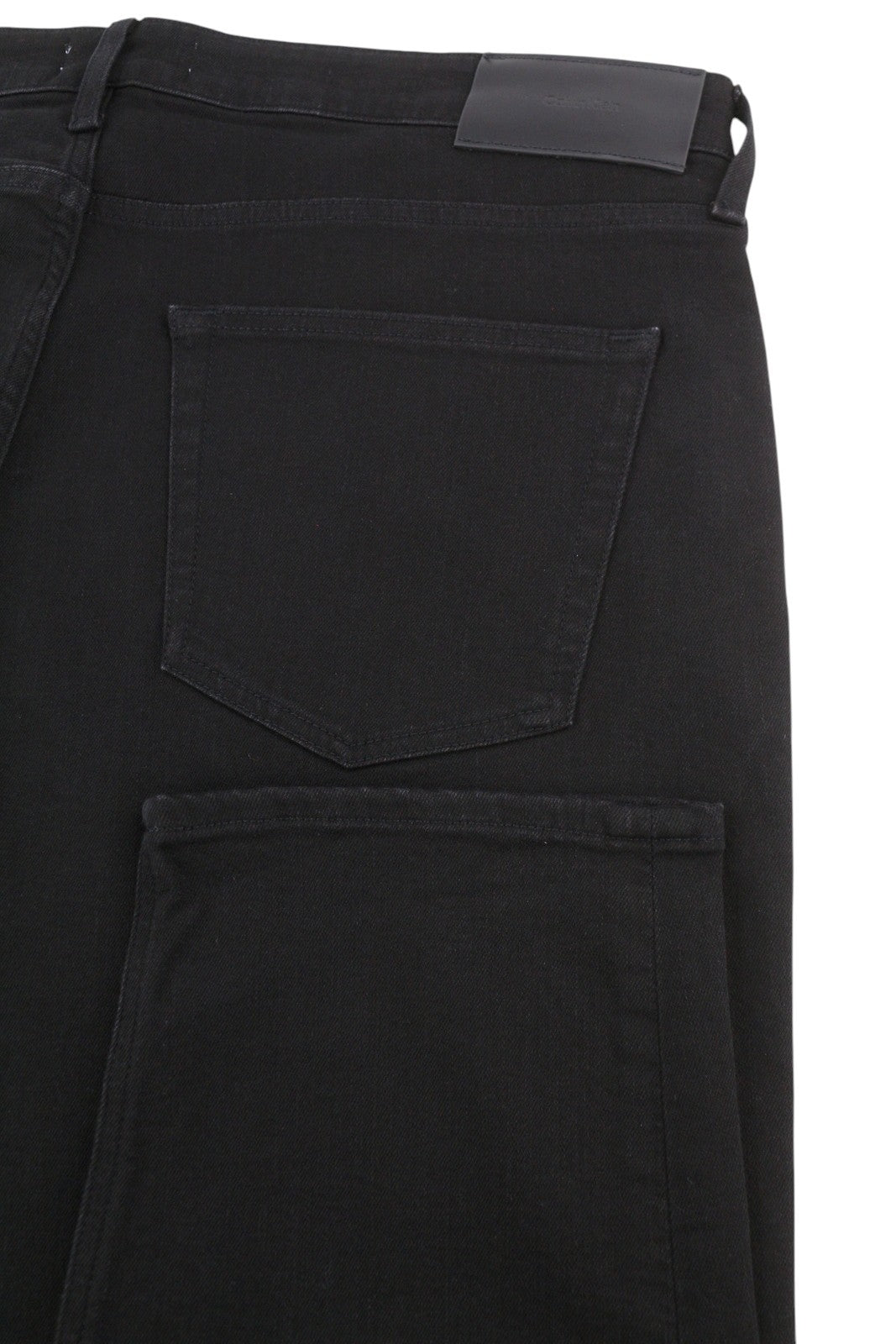 CALVIN KLEIN Tapered Men's Jeans W38/L32 Rinse Black Stretch Denim Zip Fly