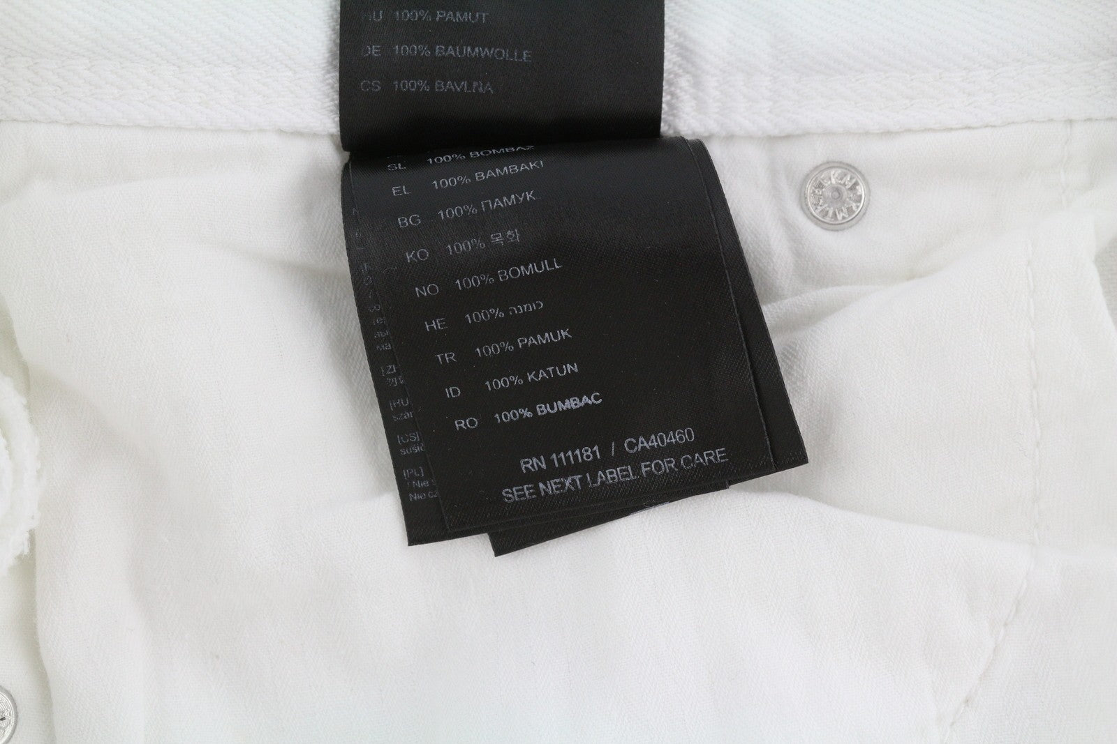 ANTONY MORATO Argon Men's Jeans W30 White Denim Slim Fit Ankle Button Fly