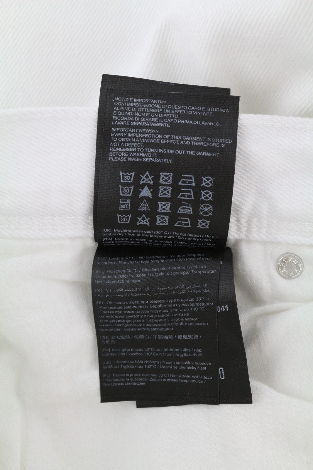 ANTONY MORATO Argon Men's Jeans W30 White Denim Slim Fit Ankle Button Fly
